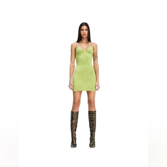 I.AM.GIA Dresses & Skirts - NEW I.AM.GIA 90s Bodycon Mini Slip Dress Cami in Lime Green Womens Large Y2k